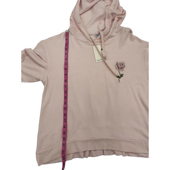 Splendid Gathered Back Hoodie Pajama Top In Ballerina Pink Size M - Picture 9 of 11